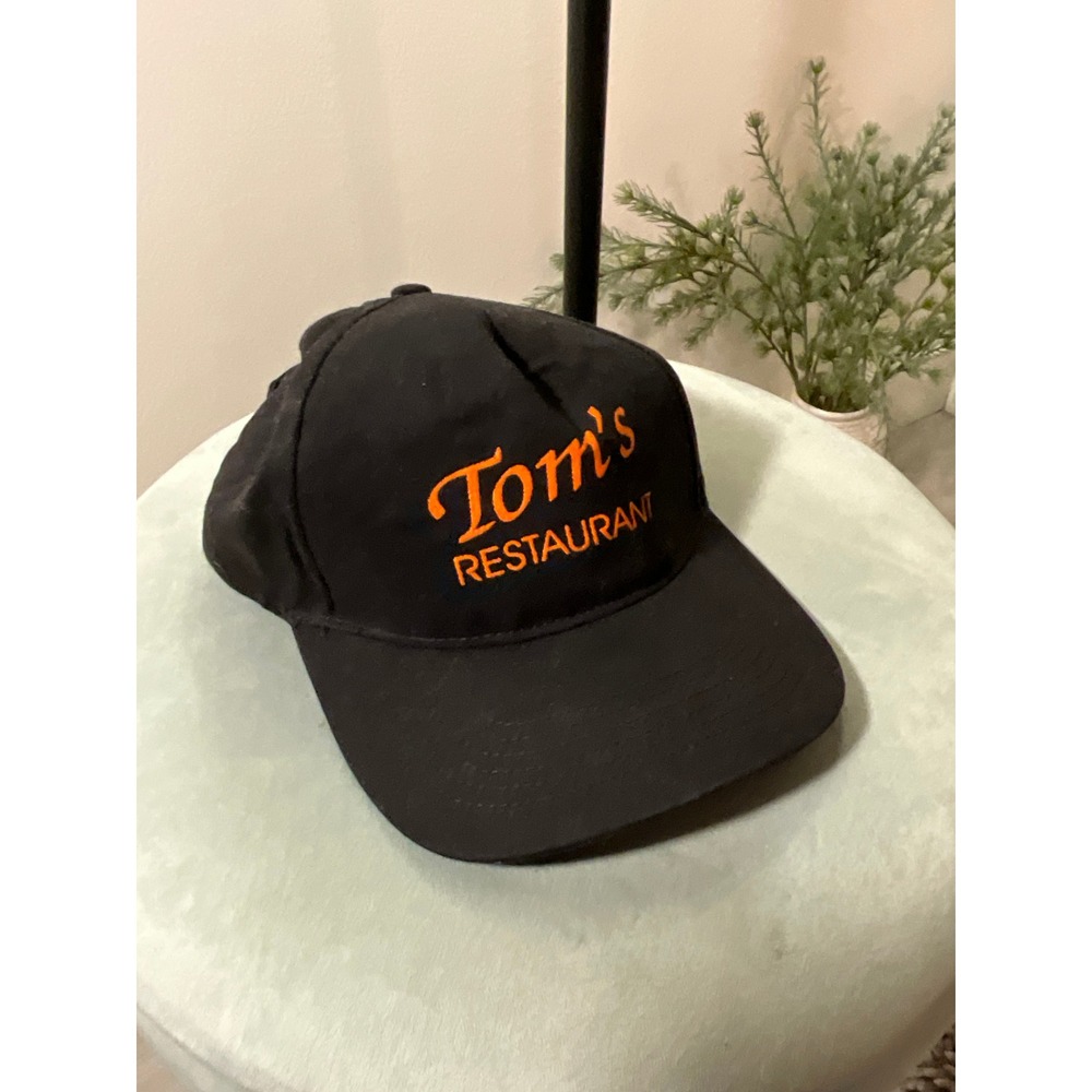 Toms Restaurant Seinfeld Monks Diner Black Baseball Cap Hat Otto Cotton Orange